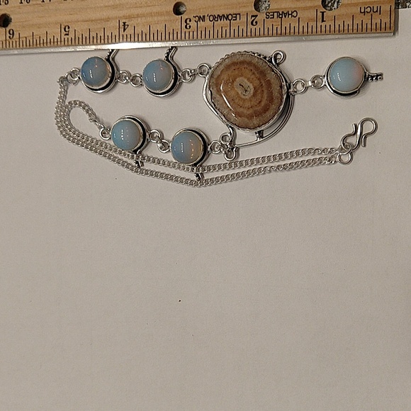 Solar quartz and opal lite set 925 stamped - Picture 4 of 6